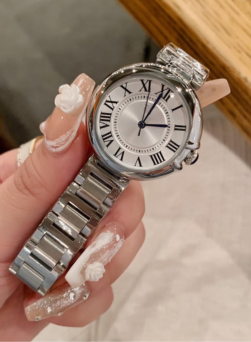 Stainless Steel Strap Quartz Roman Scale Women's Watch, Dial Diameter 32MM - Image 4