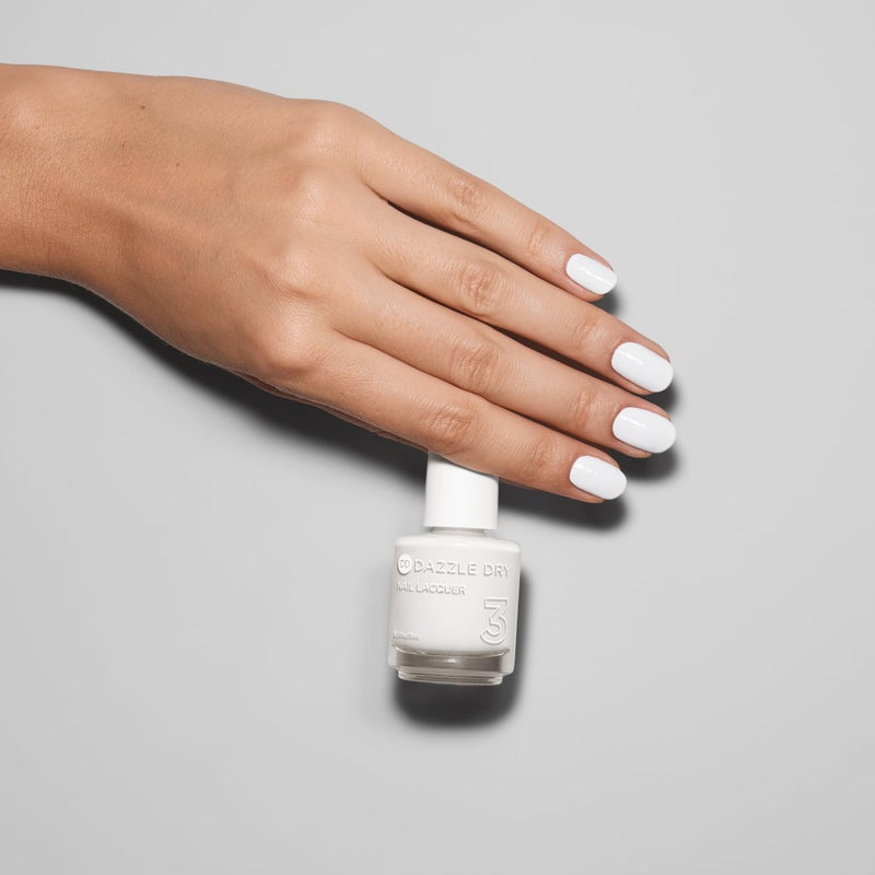 Dazzle Dry Nail Lacquer (Step 3) - White Lightning - A true stark white full coverage cream. (0.5 fl oz) - Image 3