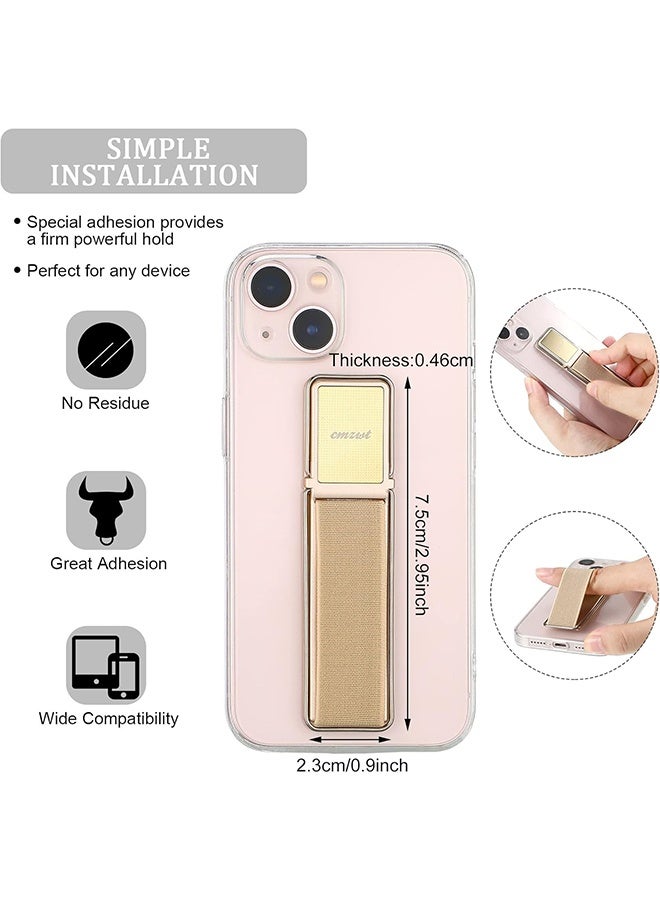 سي ام زد دبليو تي 4 قطع من حامل الهاتف المحمول القابل للتمديد، مزود بحلقة لاصقة لتثبيت الهاتف، متوافق مع معظم الهواتف الذكية (أسود، فضي، ذهبي، وردي ذهبي). - Image 4