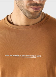 Iconic Slogan Print Crew Neck T-Shirt  - Image 3
