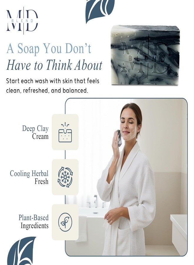 M.D. Blend Switch2Pure Detox Bar Soap with Shea Butter, Avocado Oil & Mineral Clays, Herbal Mint Infused Organic Soap Bar for Deep Cleaning & Refreshed Skin Full Size 4 Oz - Image 2