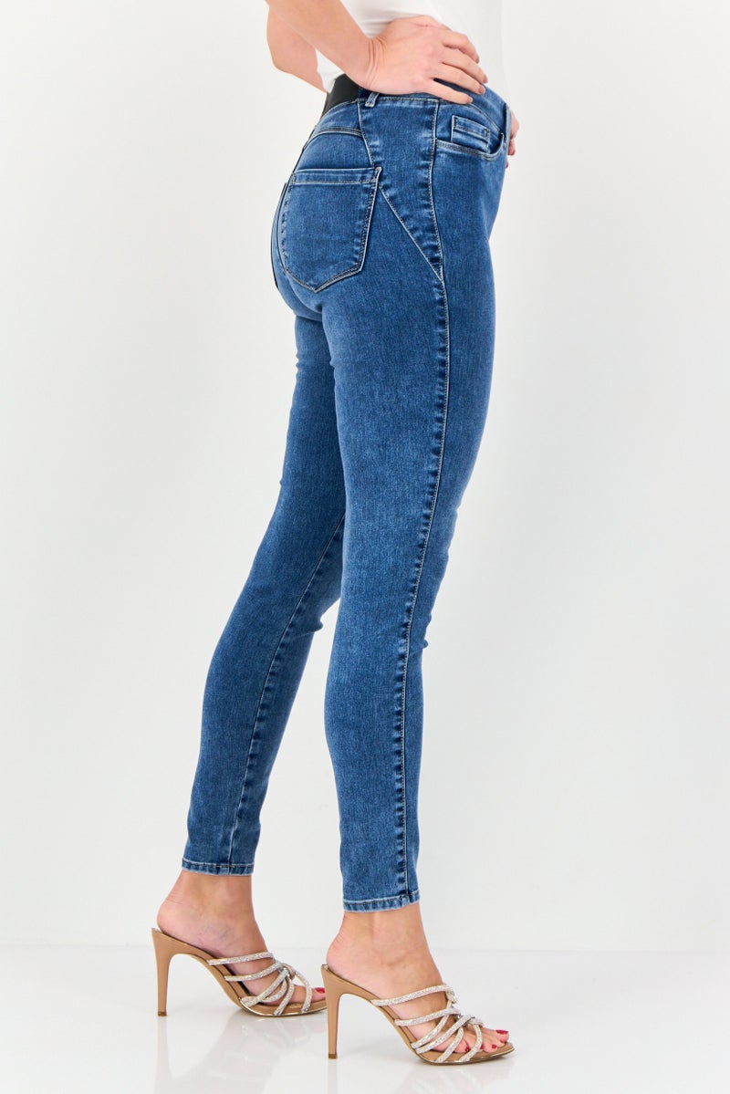 JDY Women Regular Fit Washed Stretchable Jeans, Blue - Image 2
