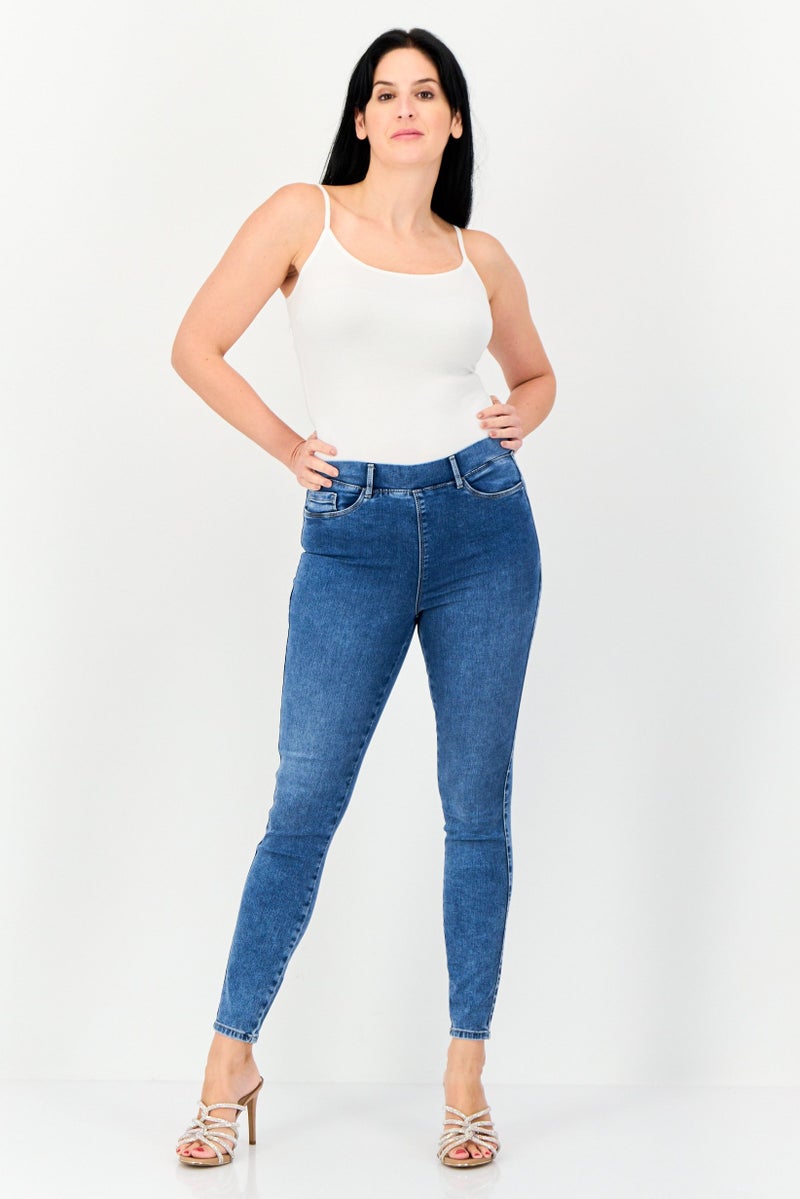 JDY Women Regular Fit Washed Stretchable Jeans, Blue - Image 4
