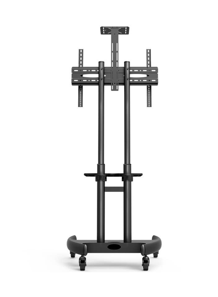 Mobile TV Stand with Wheels Rolling TV Stand for 32-65 Inch LED LCD Flat or Curved Screen TVs up to 40Kg - Height Adjustable TV Cart with Shelves - Portable TV Stand. - Image 3
