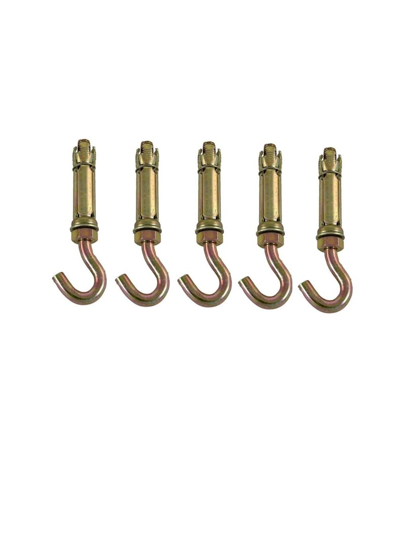 Robustline High Strength Metal Sleeve Shield Closed Hook/Eye Hook | Open Hook Anchor Bolt Pack of 5 (OPEN HOOK, 8 MM) - Image 3