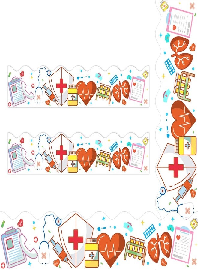 AWEELON 65Feet Healthcare Workers Nurse Bulletin Board Borders Roll for Doctor Appreciation Week Nurse Day Party Decoration Medical Nursing Nurse Graduation School Classroom Hospital Bulletin Board Décor - Image 1