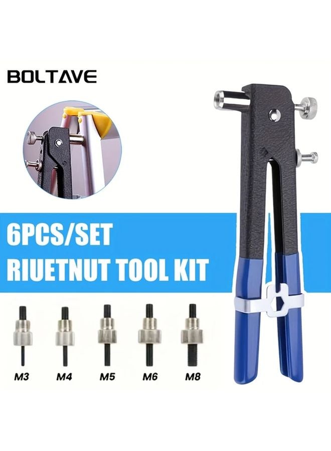 6pcs Rivet Nut Gun Set M3 M4 M5 M6 M8 Mandrel Hand Riveter Tool for Furniture Automotive - Image 2