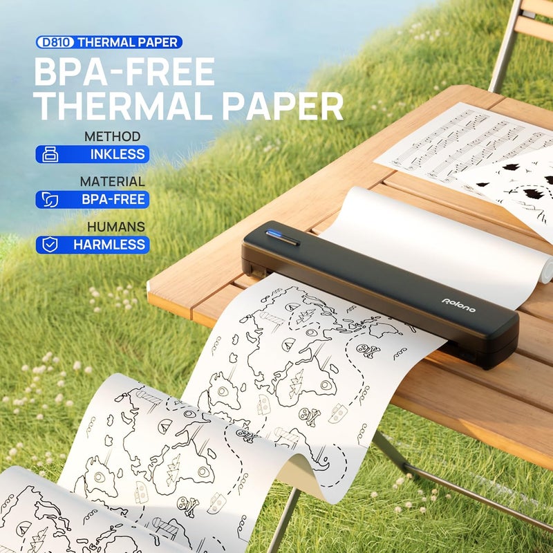 POLONO D810 Thermal Printer Paper 8.5 x 11 Inch Advanced Thermal Printing US Letter Size Thermal Paper Compatible with D810 Size 8.5 x 11 Inch 4 Rolls 23 Feet - Image 5