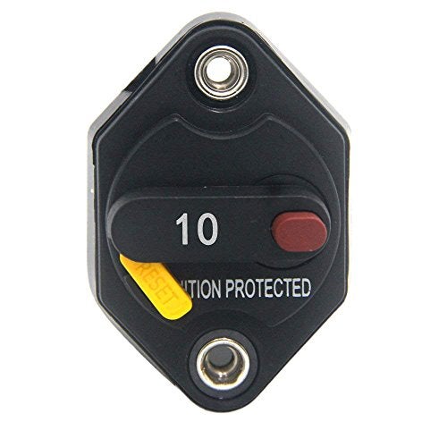 ZOOKOTO 10A Circuit Breaker Fuse Inverter with Manual Reset Button for Auto Truck RV Marine Trailer Waterproof 12V-32V DC 10 Amps - Image 1