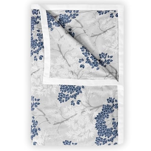 Divine Casa 100% Cotton Double Bed Dohar | Lightweight & Ultra-Soft AC Blanket | Reversible Summer Quilt | 220 x 205 CM, Greyish Blue - Image 1