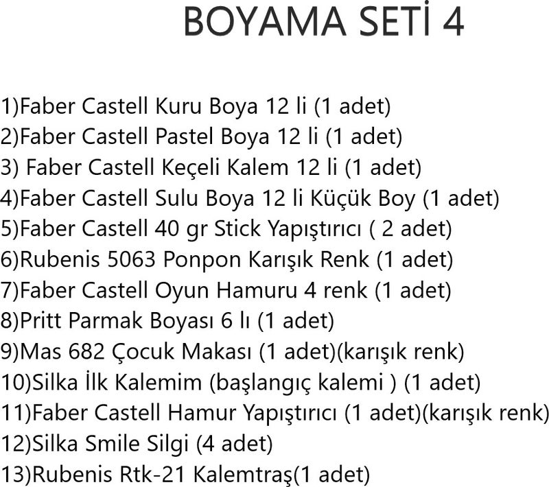 Dyeing Set 4 Fabercastell Rubenis Pritt Mas Silka