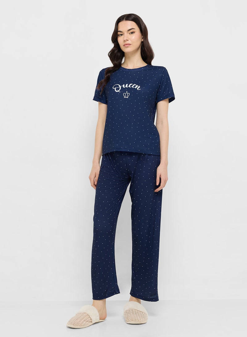 Ginger Cotton Graphic T-Shirt & Pyjama Set  - Image 5
