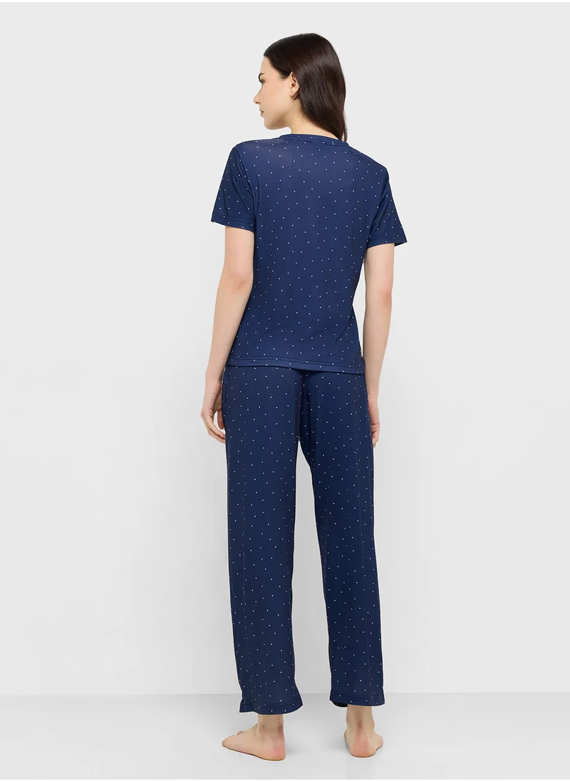 Ginger Cotton Graphic T-Shirt & Pyjama Set