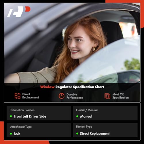 A-Premium Manual Window Regulator Compatible with Ford F-250 F-350 F-450 F-550 Super Duty 1999-2012 Front Left Driver Side - Image 2