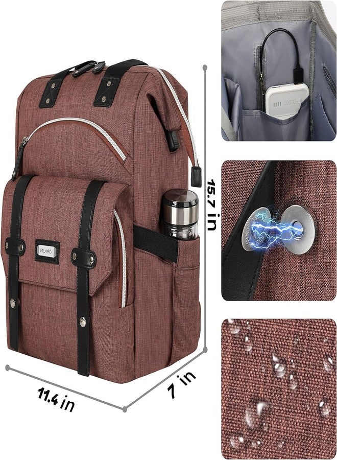 FALANKO Laptop Backpack for Women,Work Doctor Nurse Teacher Travel Backpack for 15.6 Inch Laptop with RFID Anti-theft USB Charging Port Water Resistant College Purse Business Computer Bookbag - Image 5