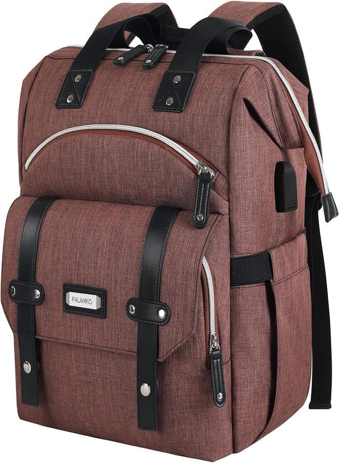 FALANKO Laptop Backpack for Women,Work Doctor Nurse Teacher Travel Backpack for 15.6 Inch Laptop with RFID Anti-theft USB Charging Port Water Resistant College Purse Business Computer Bookbag - Image 1