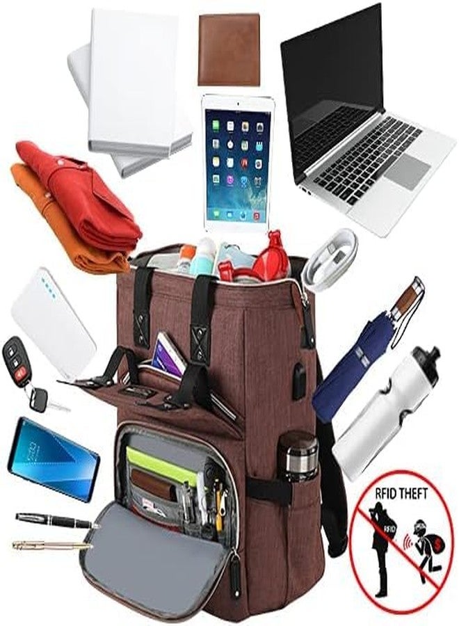 FALANKO Laptop Backpack for Women,Work Doctor Nurse Teacher Travel Backpack for 15.6 Inch Laptop with RFID Anti-theft USB Charging Port Water Resistant College Purse Business Computer Bookbag - Image 2