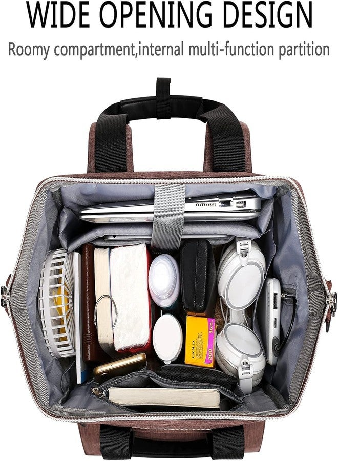 FALANKO Laptop Backpack for Women,Work Doctor Nurse Teacher Travel Backpack for 15.6 Inch Laptop with RFID Anti-theft USB Charging Port Water Resistant College Purse Business Computer Bookbag - Image 4