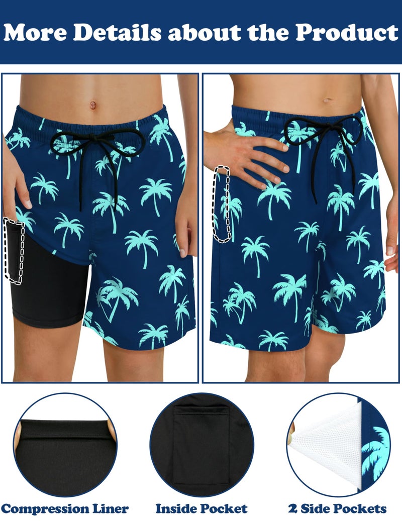 Sarfel Boys Swim Trunks with Boxer Brief Liner Boys Bathing Suits Size 14-16 Teen Boy Swim Trunks 14-16 Boy Swimsuit Teen Boy's - Image 2