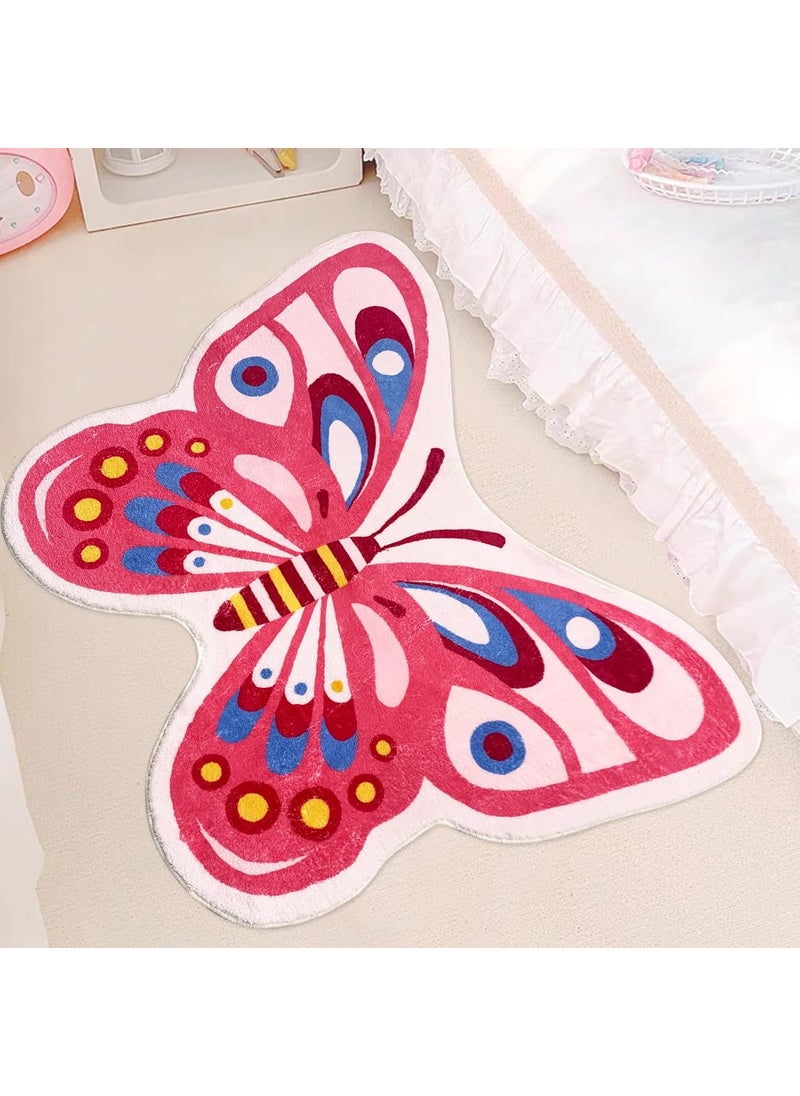 USTIDE USTIDE Butterfly Kids Rug 3x4 Pink Rug for Girls Bedroom NonSlip Nursery Rug for PlayroomUltra Soft Area Rug Floor Play Mat  - Image 2