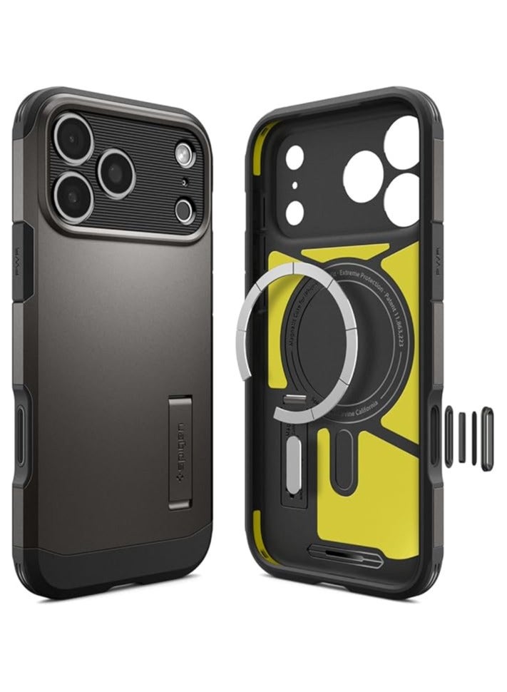 Spigen Tough Armor T MagFit for iPhone 17 Pro Max Case MagSafe Cover with [Capacitive Camera Control Button] and Kickstand - Gunmetal - Image 1