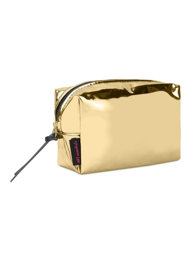 NFI essentials Metallic Glossy Makeup Pouch Jewellery Pouch Vanity Case Travel Organiser Stationery Pencil Case Make up Storage Accessories Bag - Image 1