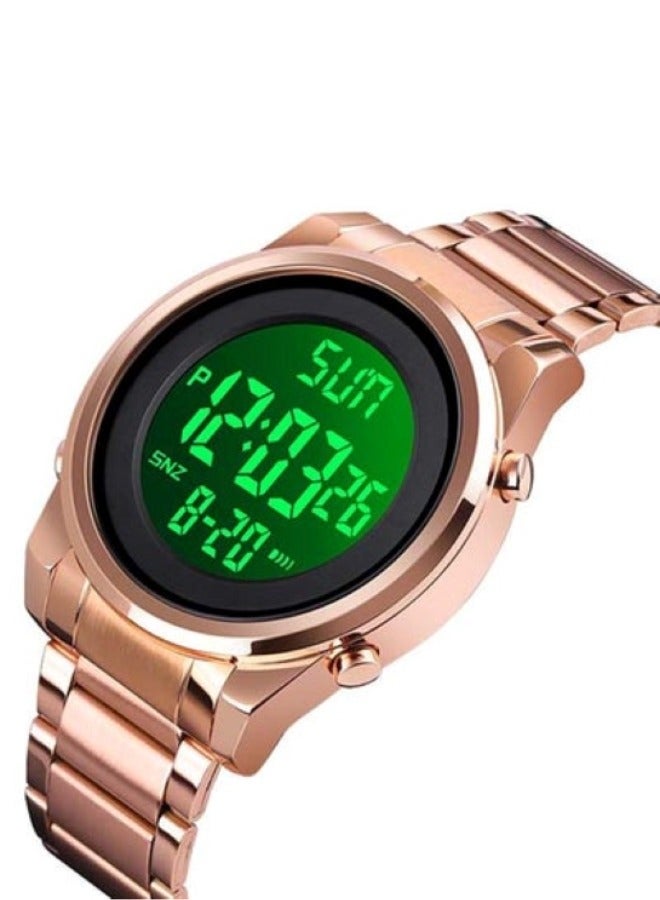 ساعة رقمية للرجال 1611 مصنوعة من خليط معدني - 43 ملم - ذهبي وردي - Image 2