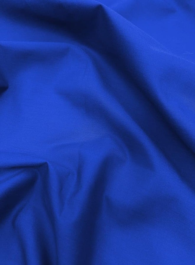 Ice Fabrics قماش برودكلوث من القطن والبوليستر من آيس فابريكس، يُباع بالمتر - عرض 60 بوصة، قماش برودكلوث ناعم ومسامي للخياطة - مثالي للملابس، وأغطية الأسرة، والستائر، وغيرها - أزرق ملكي - متران - Image 2