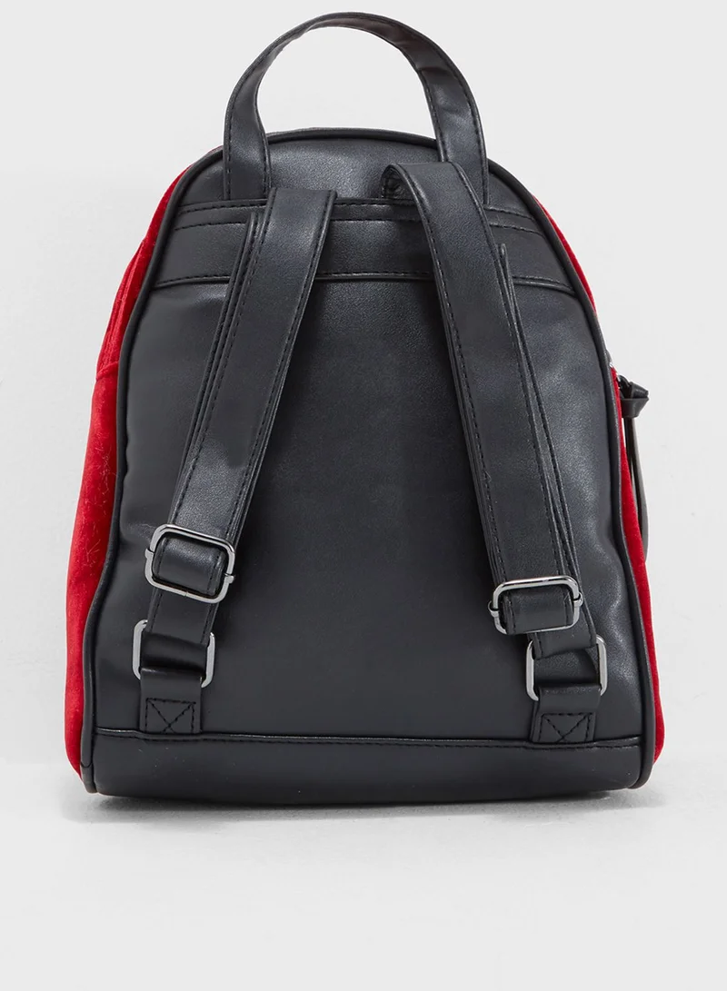 NEW LOOK Velvet Chunky Zip Mini Backpack