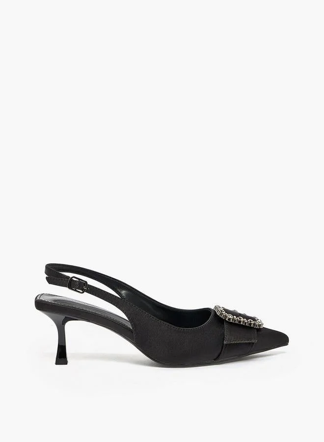 Women Embellished Kitten Heel Pumps