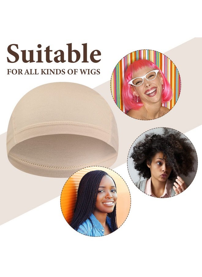 Janmercy - 4 Pcs Bamboo Fiber Wig Cap Bamboo Wig Liner Cap for Women Hairloss Elastic Breathable Bald Cap Under Wigs (Beige) - Image 1