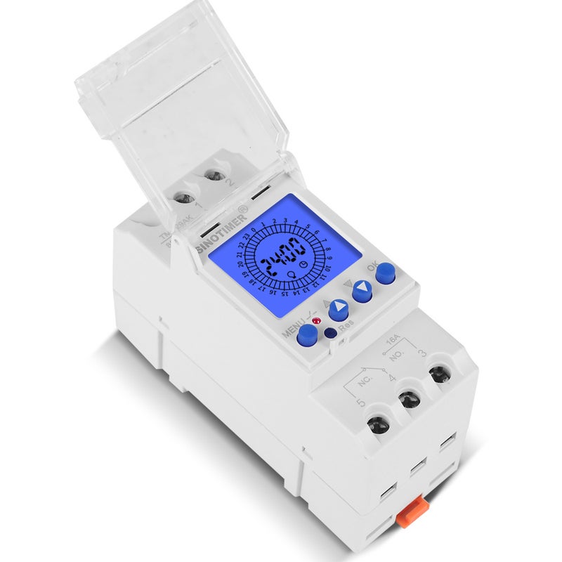 Digital LCD Display 24 Hours Electronic Time Clock 85-265V Din Rail Hours Programmable Intelligent Analog Timer Switch with 15 Mins Interval - Image 4
