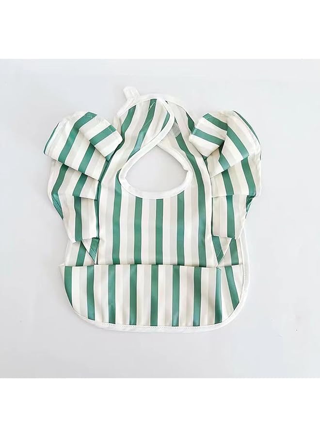 إي سي في في مريلة طعام للأطفال الرضع مقاومة للفوضى مع مصيدة طعام مقاومة للماء ومريلة طعام للأطفال الصغار بأجنحة ملاك لطيفة مقاس واحد - Image 3