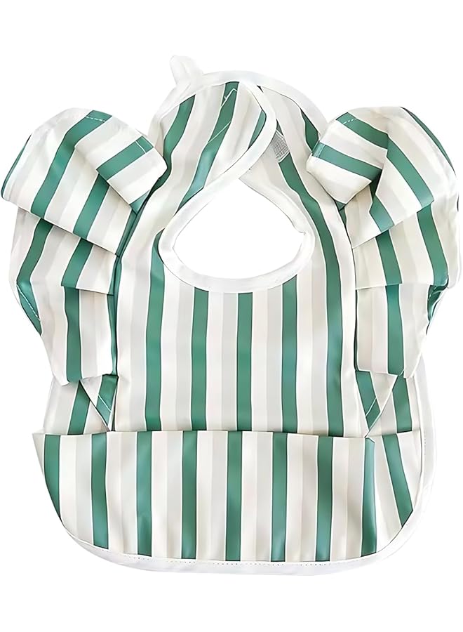 إي سي في في مريلة طعام للأطفال الرضع مقاومة للفوضى مع مصيدة طعام مقاومة للماء ومريلة طعام للأطفال الصغار بأجنحة ملاك لطيفة مقاس واحد - Image 1