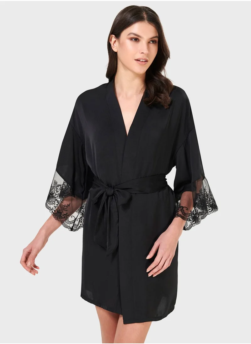 BLUEBELLA Mesh Sleeve Tie Detail Kimono