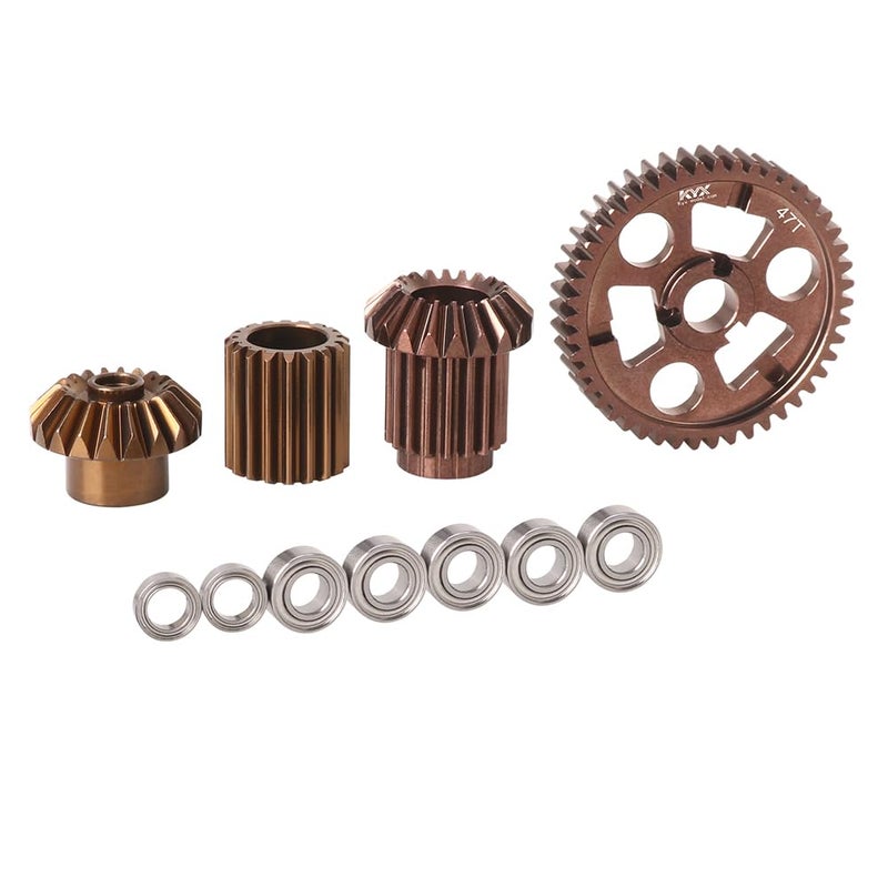 KYX Racing Aluminum Front Transmission Gear Set Upgrades Accessories for 110 RC Crawler Car Tamiya Hotshot II - Image 2