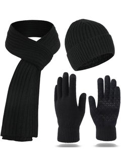 Winter Beanie Hat Scarf Gloves 3Pcs Set for Men Womens Thermal Ski Cap Long Scarves Neck Warmer Touch Screen Mittens Suit Warm Knit - pzsku/Z1AC8D539335C710D40EAZ/45/_/1738137081/0472c9f6-c98d-40ae-afcb-bbceac38a35c