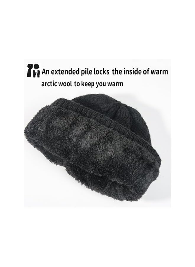 PROMASS Winter Beanie Hat Scarf Gloves 3Pcs Set for Men Womens Thermal Ski Cap Long Scarves Neck Warmer Touch Screen Mittens Suit Warm Knit - Image 3
