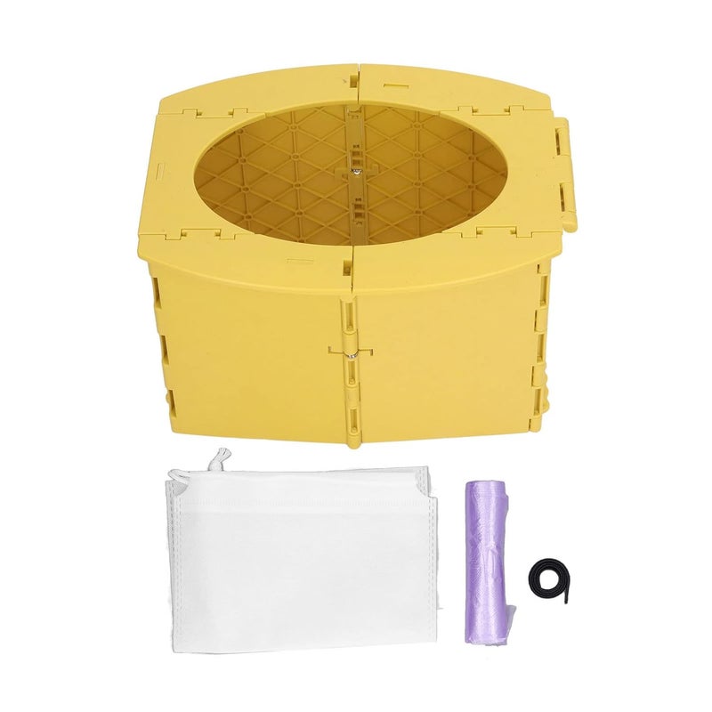 YWBL-WH Toddler Potty, Portable Foldable Travel Toilet Seat, Reusable Training Chair for Kids on Camping Trips and Long Car Rides (Yellow) - Image 1