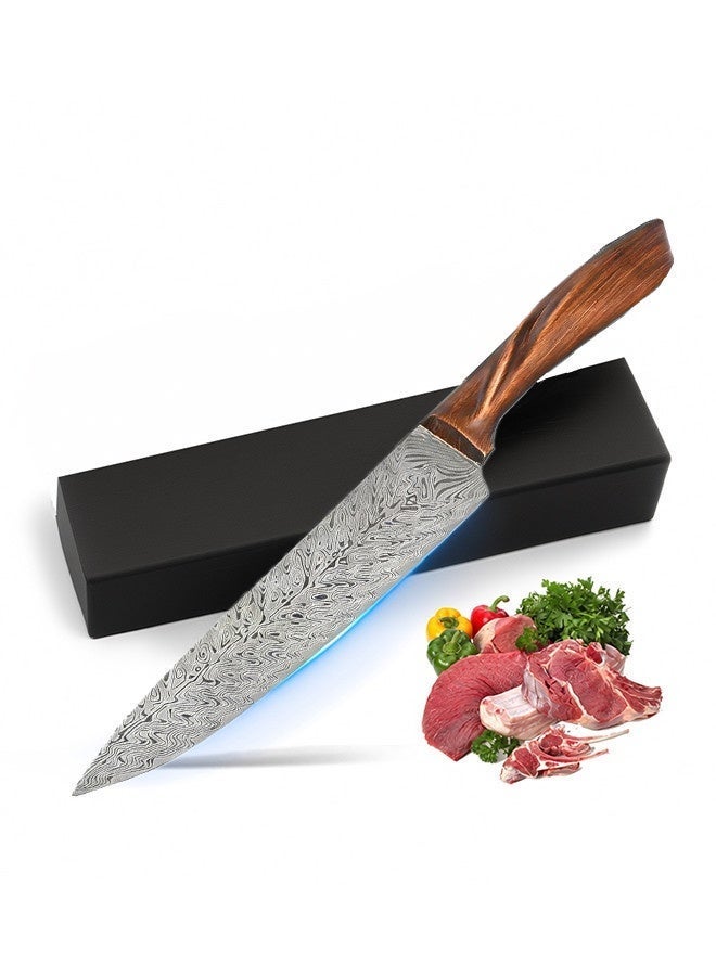 Saiboro Chef's Knives 8-inch,Super Sharp Professional Chef's Knife ,Best Kitchen Knives with Ergonomic Wooden Handle,Laser-etched Damascus-style pattern,Made of German High-carbon Stainless Steel,With Gift Box - Image 1
