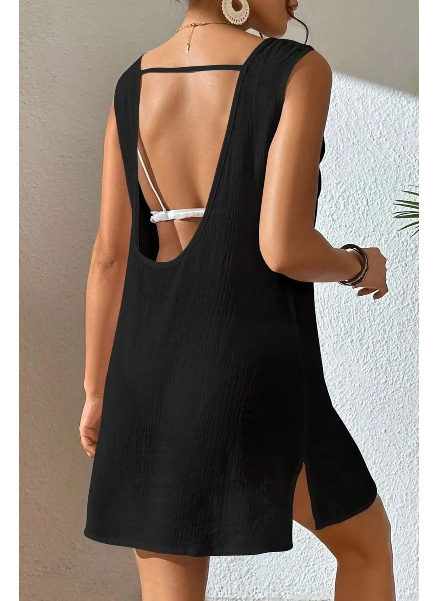 انجلسين Backless Slit Pareo Beach Dress