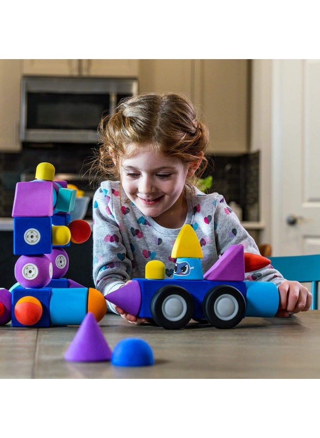 blockaroo Magnetic Foam Blocks - Stem Preschool Toys For Children, Toddlers, Boys And Girls, The Ultimate Bath Toy - Castle Set, Bath Building Blocks, Engineering Toys For Kids 3-6  - Image 4
