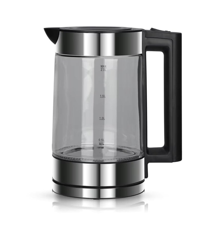 Dessini Regina DR-6001 2-In-1 Electric Tea Maker Set With 2.0L Glass Kettle And 1.0L Teapot 1500W Clear/Black - Image 4