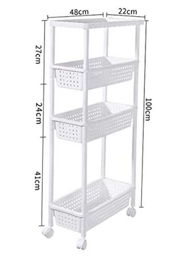 ياميم رف تخزين من أربع طبقات للمطبخ والحمام وغرفة النوم - Image 4