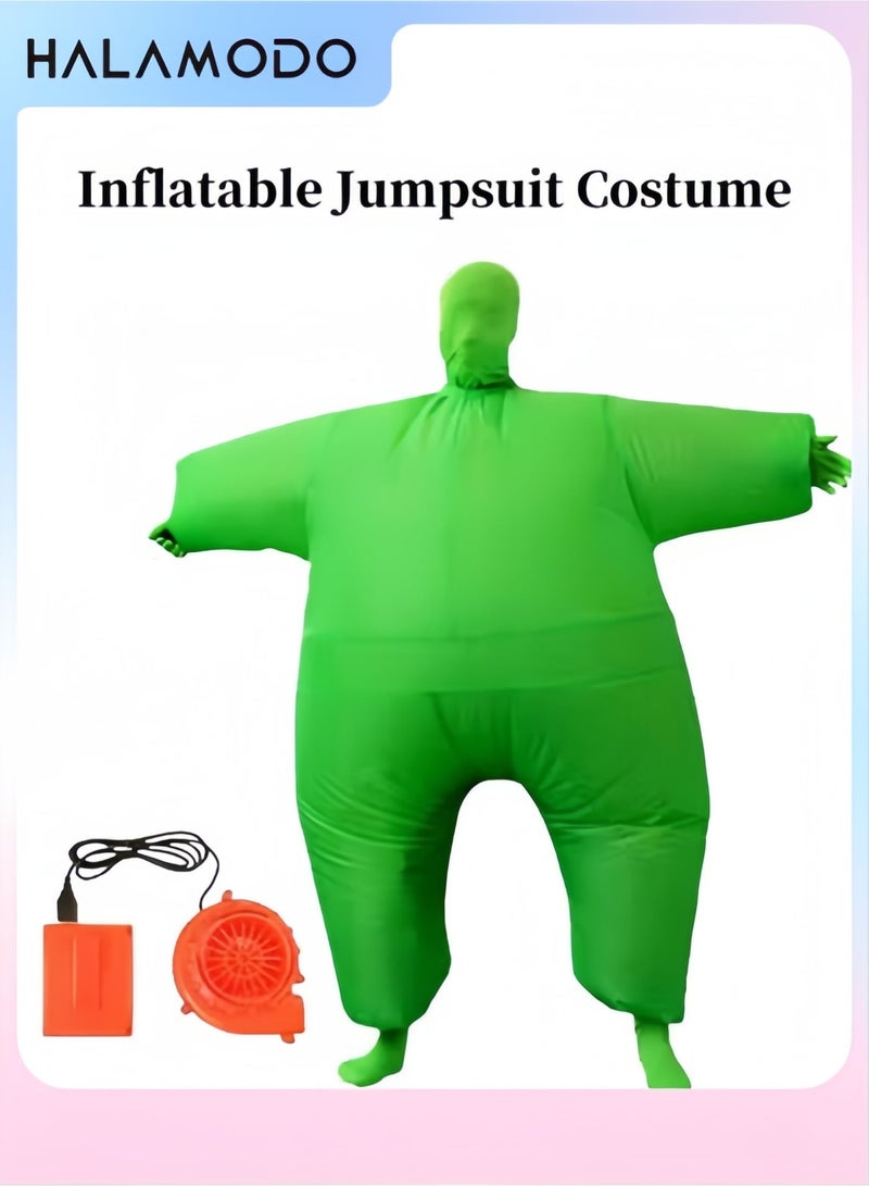 Halamodo Inflatable Masquerade Jumpsuit Costume Adult Full body Suit Air Blow up Costumes with Air-filled Fan Powered by Batteries Funny Fancy Dress Perfect for Parties TV Shows Festivals and Celebrations - Image 1