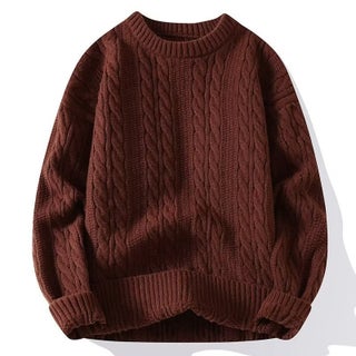 Japanese retro twist sweater mens 2024 Winter New loose simple solid color pullover round neck sweater coat 733 Brown - pzsku/Z1AC930EC3DBE310E763BZ/45/1746208352/24cdaa8b-190c-4db5-813a-2fd166943ed5
