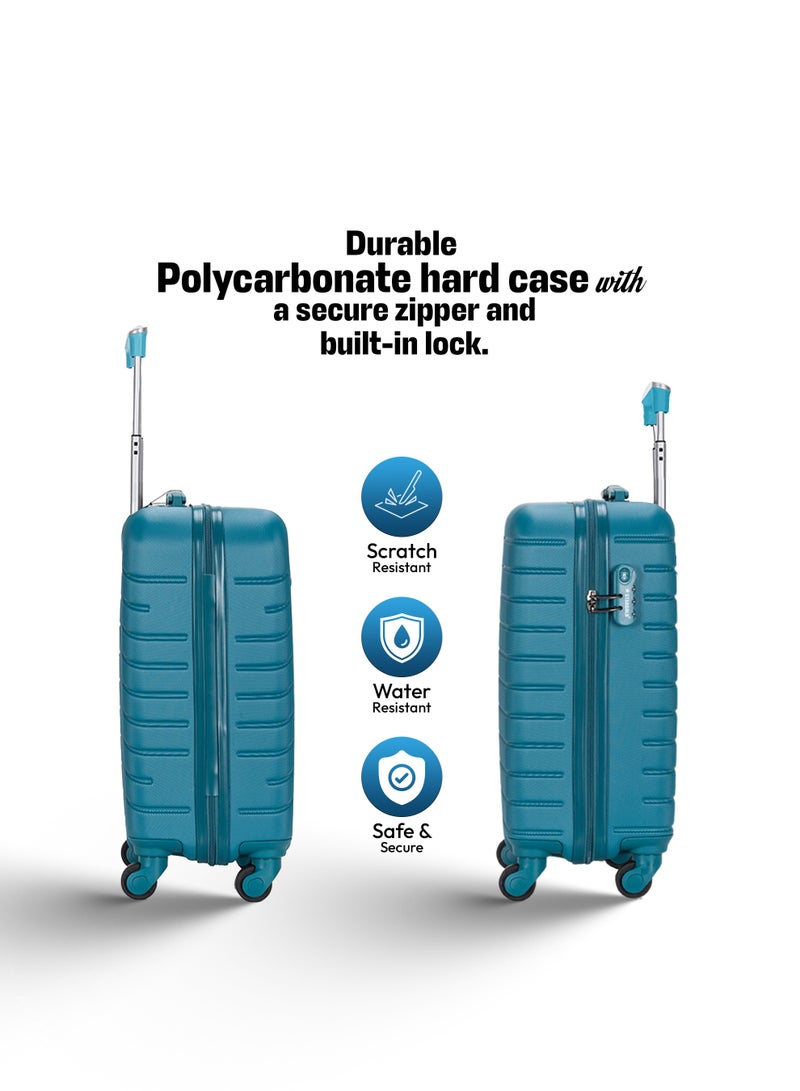 Stargold Hardside Spinner 4 Wheels Luggage Trolley With Number Lock Hanbor Blue - Image 2