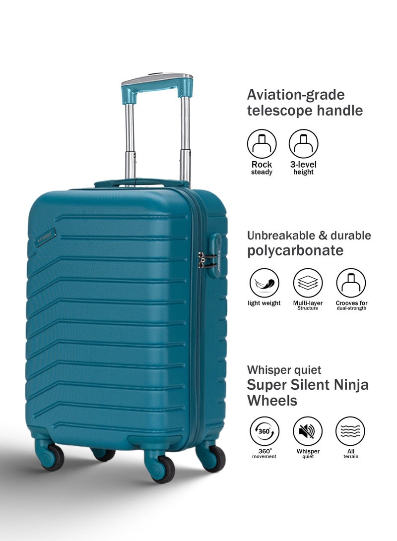 Stargold Hardside Spinner 4 Wheels Luggage Trolley With Number Lock Hanbor Blue - Image 3