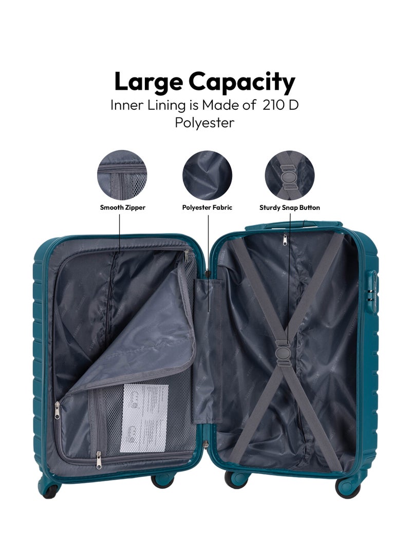 Stargold Hardside Spinner 4 Wheels Luggage Trolley With Number Lock Hanbor Blue - Image 4