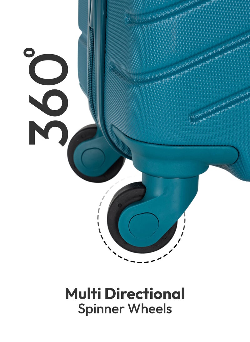 Stargold Hardside Spinner 4 Wheels Luggage Trolley With Number Lock Hanbor Blue - Image 5